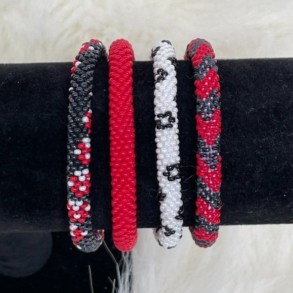 HAND CRAFTED in Nepal Beaded Bracelets (set of 4) #662 - Picture 5 of 5